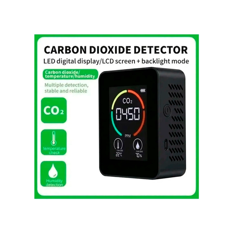 MONITOR DE CALIDAD DEL AIRE CO2 DETECTOR DE DIOXIDO DE CARBONOO - 2