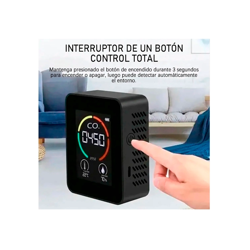 MONITOR DE CALIDAD DEL AIRE CO2 DETECTOR DE DIOXIDO DE CARBONOO - 3