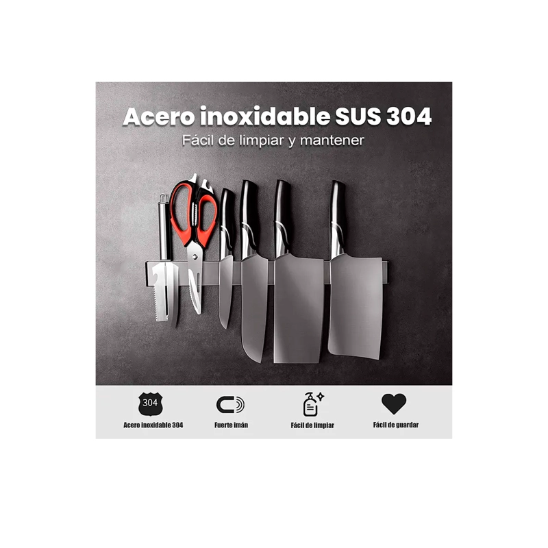 BARRA MAGNETICA PARA CUCHILLOS ACERO INOXIDABLE 50CM - 2