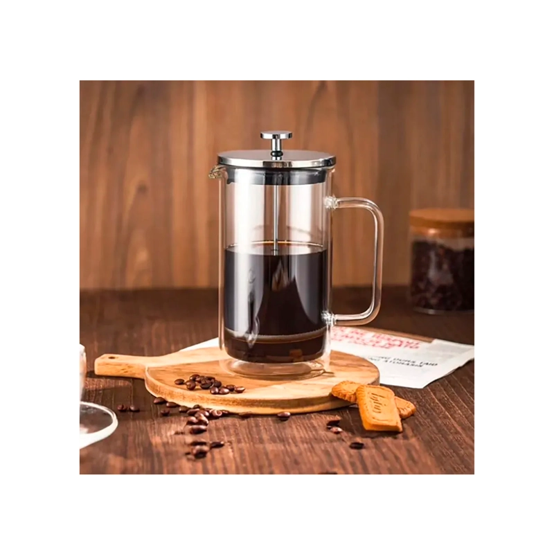 CAFETERA PRENSA FRANCESA 800ML DE VIDRIO Y ACERO TE CAFE - 4
