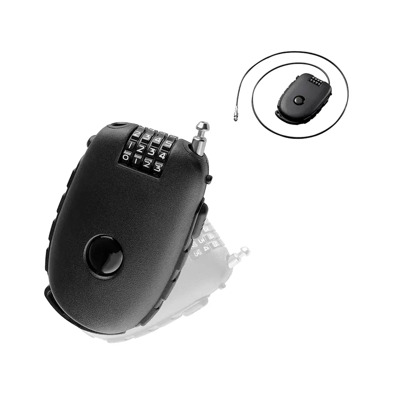 CANDADO CON CABLE DE SEGURIDAD CLAVE DE 4 DIGITOS RETRACTIL - 1