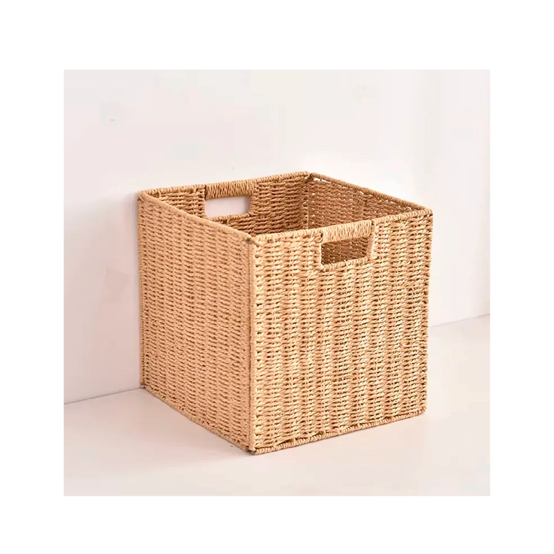 DISEÑO ECOLOGICO Y ELEGANTE: HECHA DE MIMBRE DE IMITACION RESISTENTE EN TONOS CALIDOS Y NATURALES, E - 1