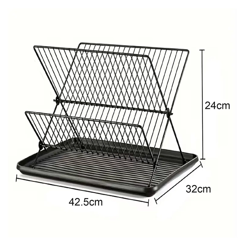 SECAPLATOS METALICO PLEGABLE 2 NIVELES CON BANDEJA - 3