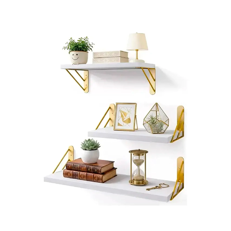 X3 REPISAS FLOTANTES DE PARED DECORATIVAS ESTANTES DE MADERA - 1