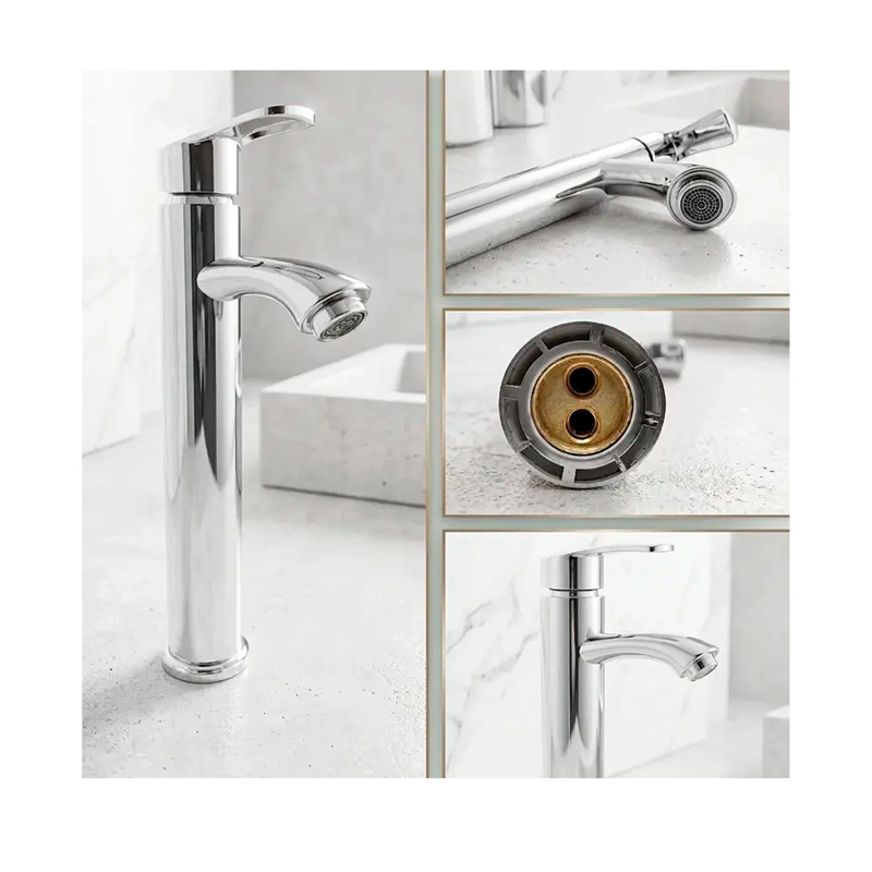 LLAVE MONOMANDO ALTO LAVATORIO BANO INOXIDABLE LAVAMANO - 2