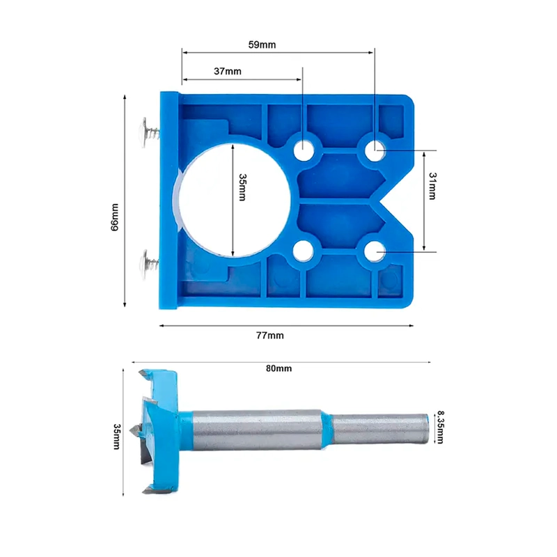 PLANTILLA DE PERFORACION PARA BISAGRAS OCULTAS 35MM BROCA - 3