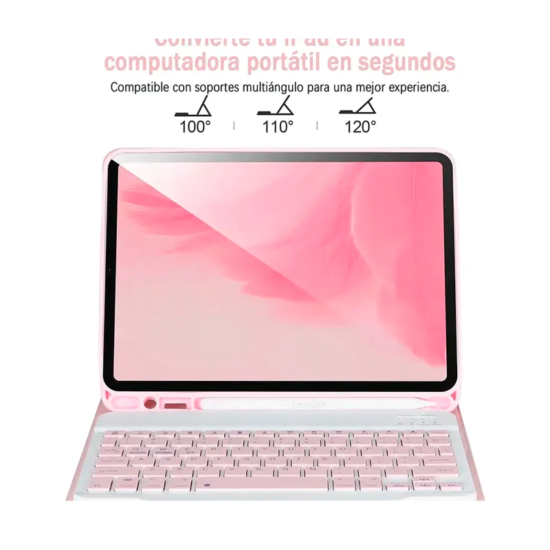 FUNDA CON TECLADO BLUETOOTH PARA IPAD 10 2 Y 10 5 PULGADAS - 4