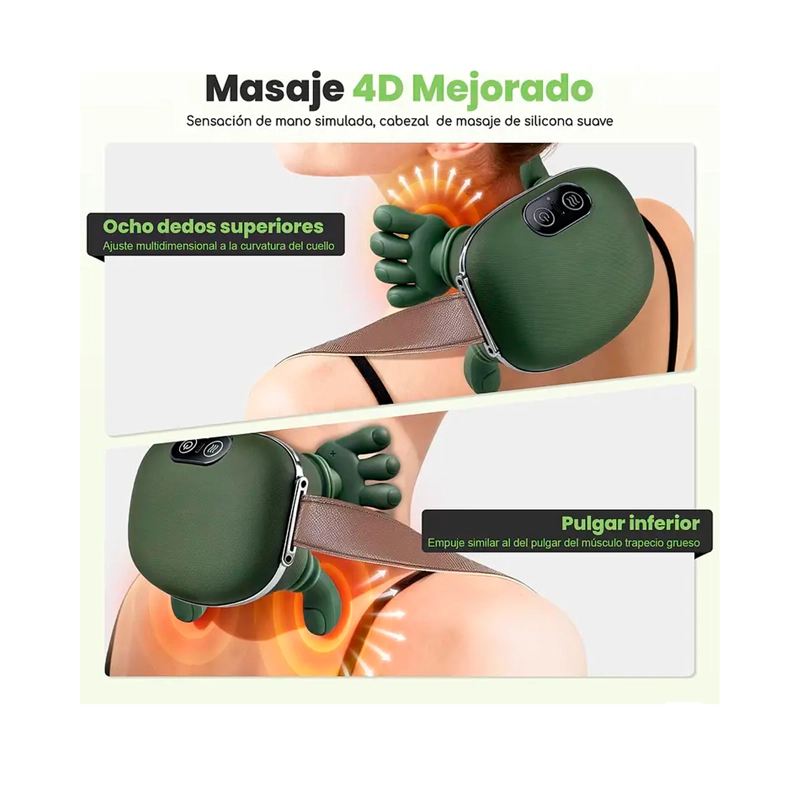 MASAJEADOR DE CUELLO Y HOMBROS CON CALOR RECARGABLE - 5