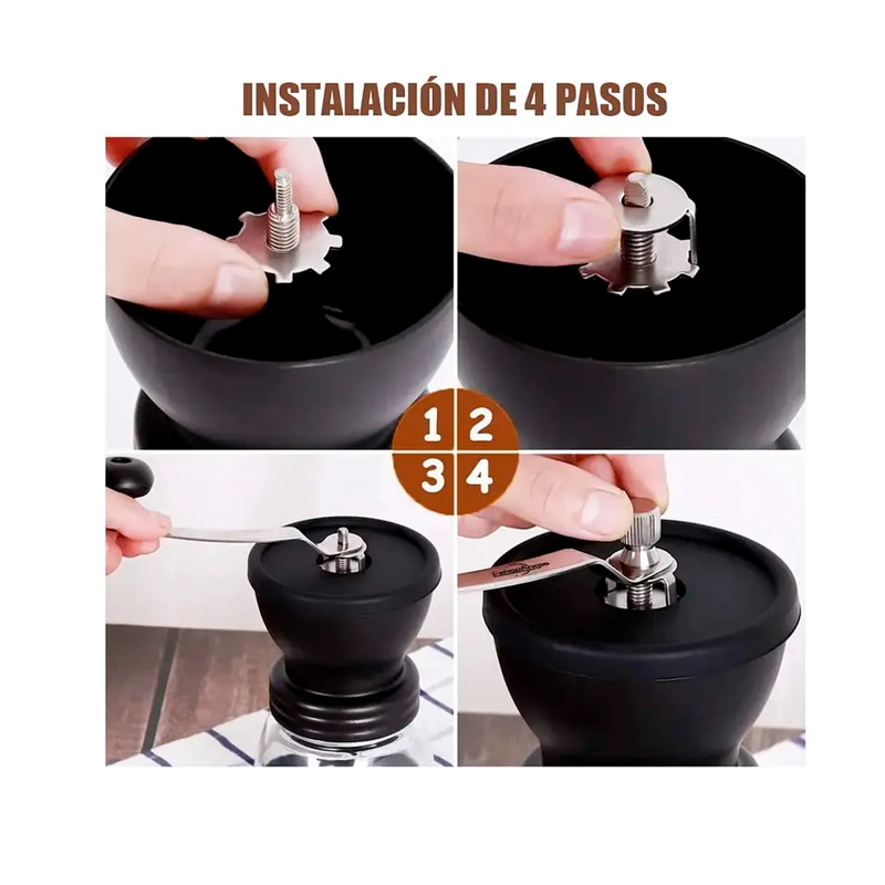 MOLINILLO MOLEDOR DE GRANOS DE CAF Y SEMILLAS MANUAL - 3