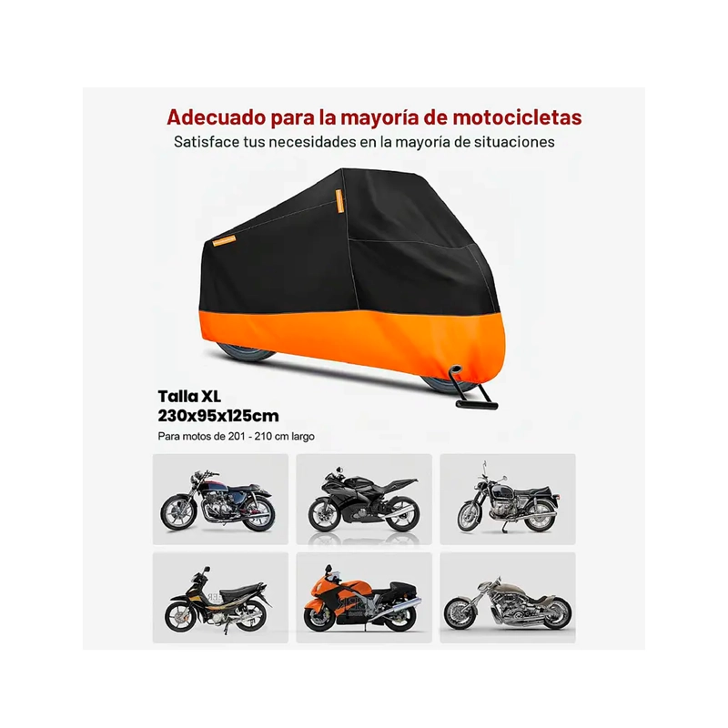 FUNDA IMPERMEABLE PARA MOTOCICLETA RESISTENTE AL POLVO Y UV - 6
