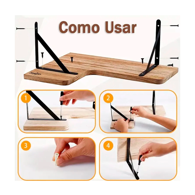SET 3 REPISAS FLOTANTES ESQUINERAS DE MADERA DISE O NORDICO - 4