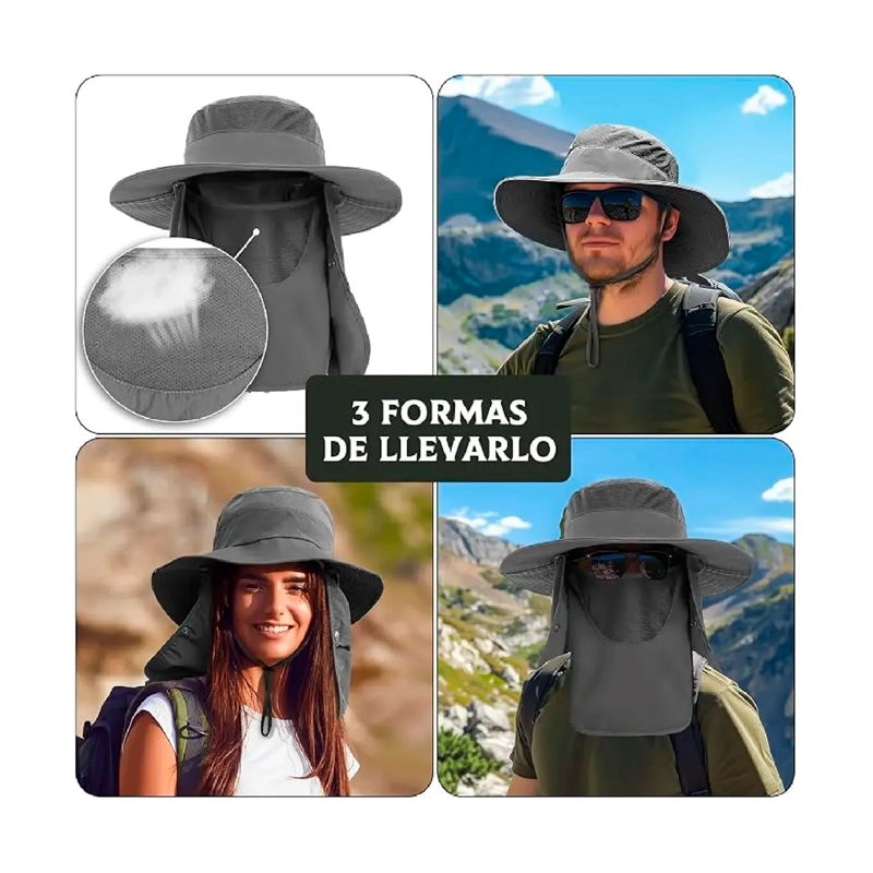SOMBRERO PARA EL SOL CON PROTECCION PARA CUELLO Y CARA - 12