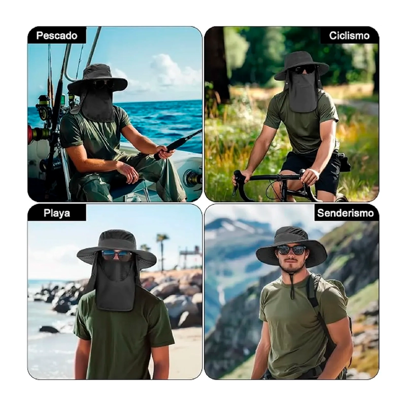 SOMBRERO PARA EL SOL CON PROTECCION PARA CUELLO Y CARA - 13