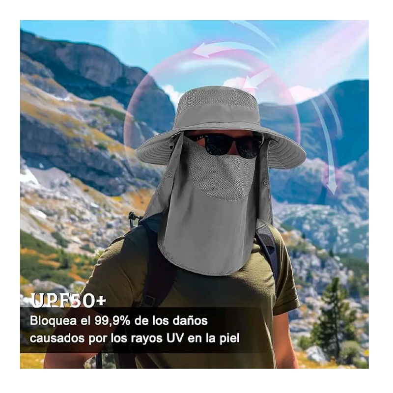 SOMBRERO PARA EL SOL CON PROTECCION PARA CUELLO Y CARA - 2