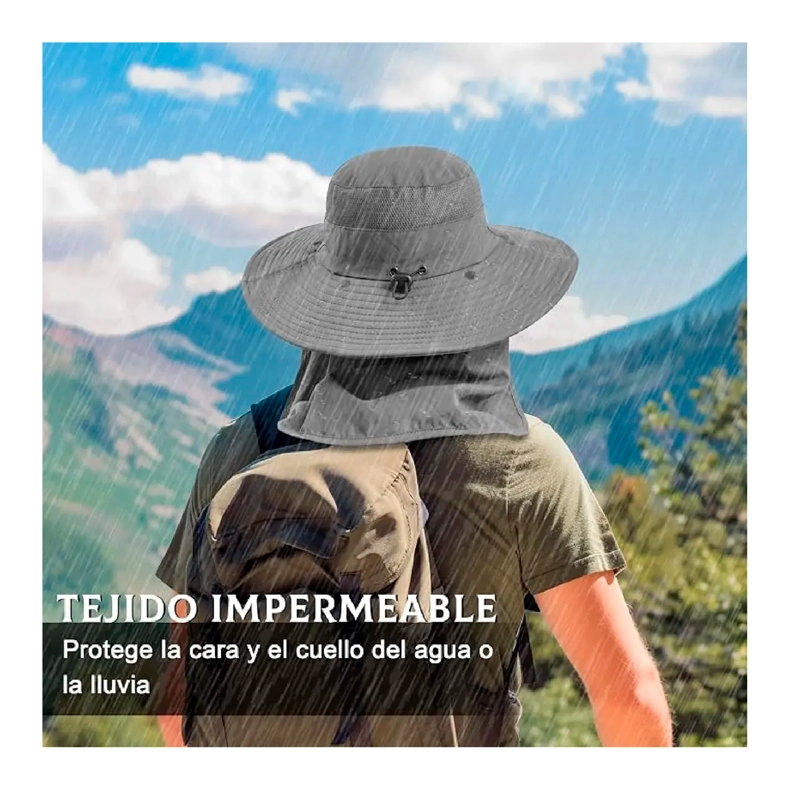 SOMBRERO PARA EL SOL CON PROTECCION PARA CUELLO Y CARA - 3