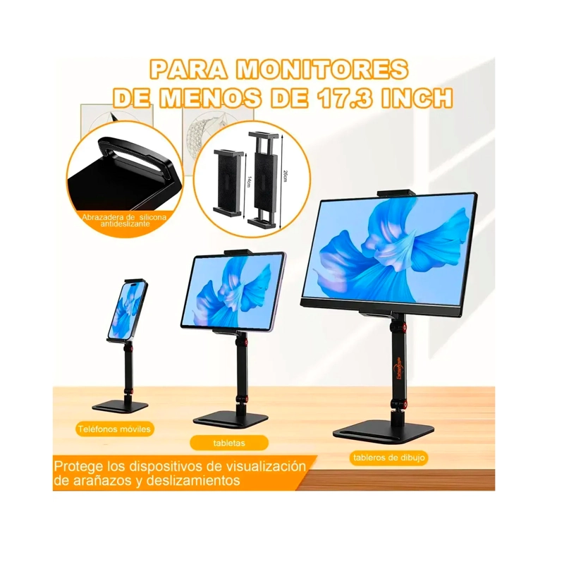 SOPORTE AJUSTABLE PLEGABLE PARA TABLET Y MONITOR DE 17.3PULG - 3