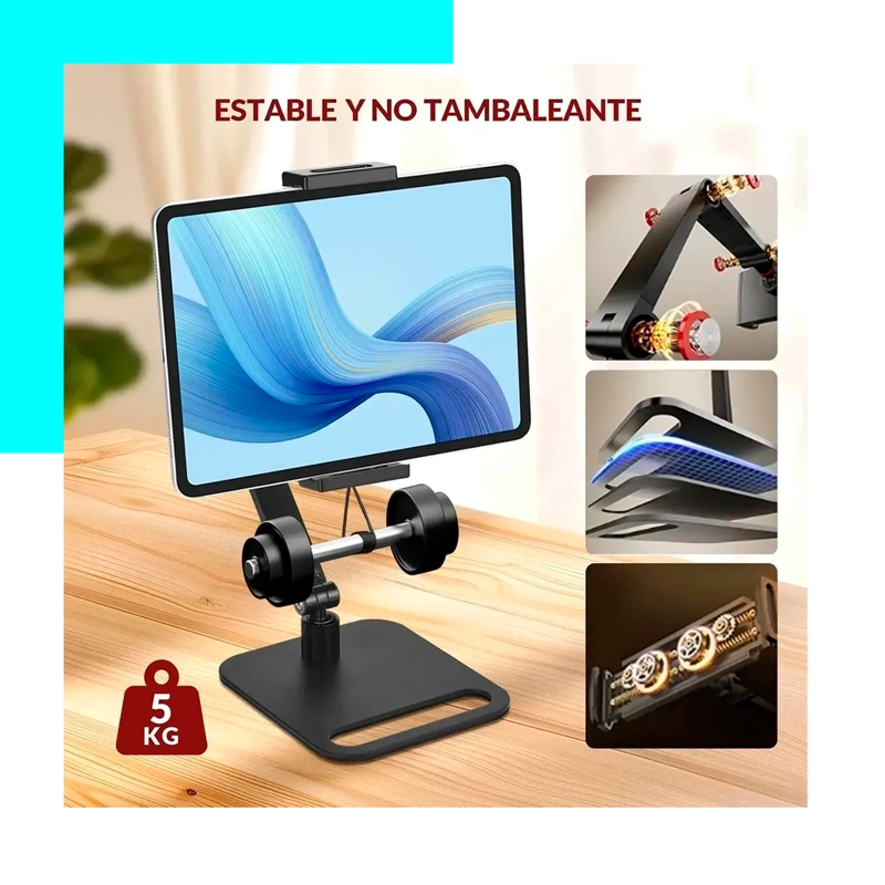 SOPORTE AJUSTABLE PLEGABLE PARA TABLET Y MONITOR DE 17.3PULG - 5