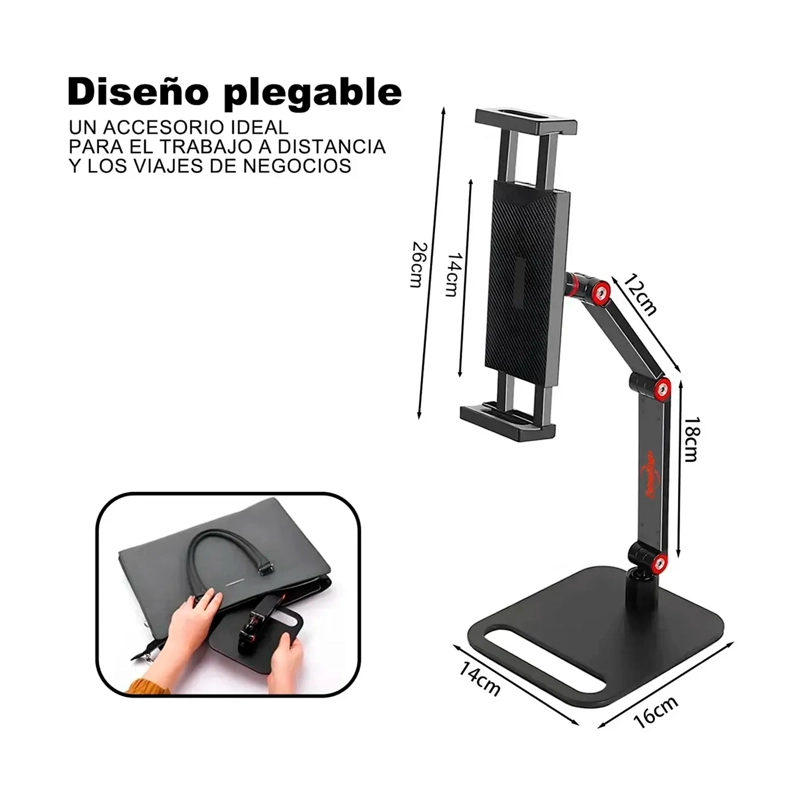 SOPORTE AJUSTABLE PLEGABLE PARA TABLET Y MONITOR DE 17.3PULG - 7