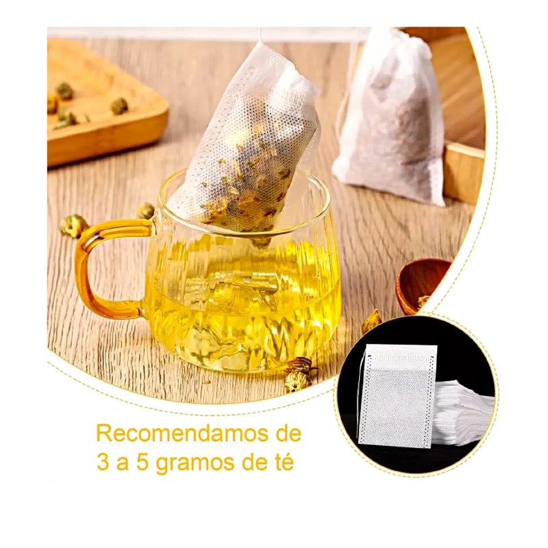 100 BOLSITAS BOLSAS TE  VACIAS INFUSION HIERBA TELA NO TEJIDA - 4