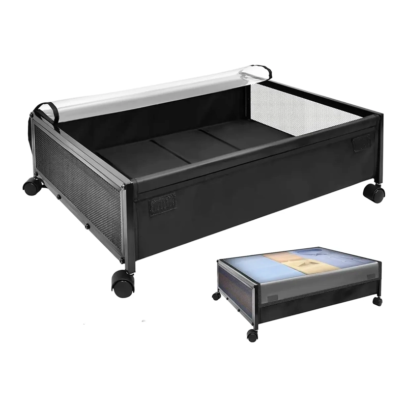 CAJA ORGANIZADORA DE ROPA BAJO LA CAMA CON RUEDAS Y TAPA - 1