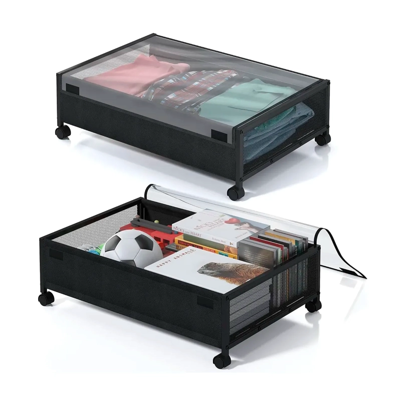 CAJA ORGANIZADORA DE ROPA BAJO LA CAMA CON RUEDAS Y TAPA - 2