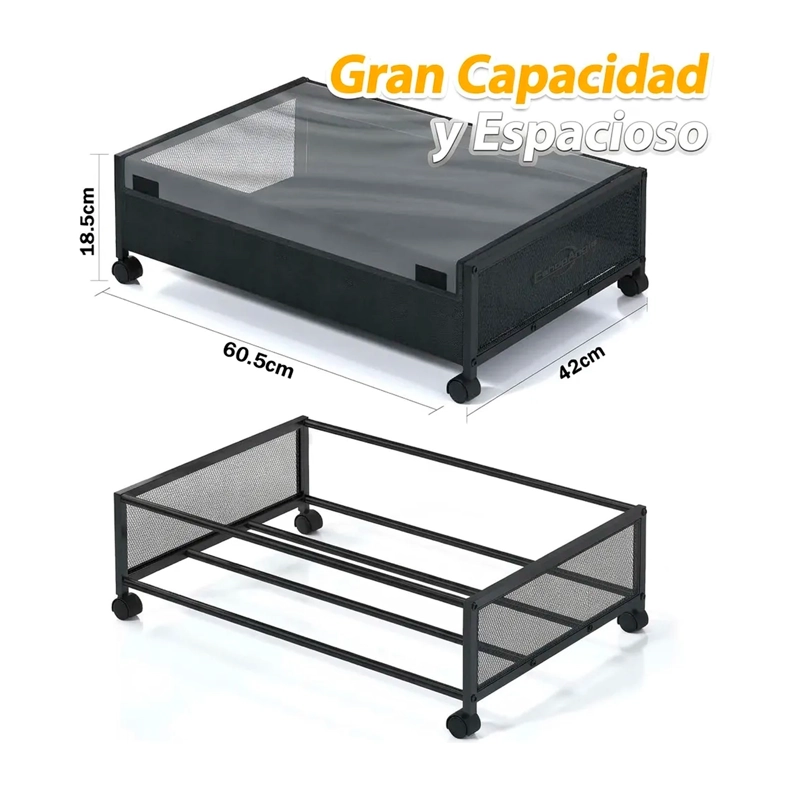 CAJA ORGANIZADORA DE ROPA BAJO LA CAMA CON RUEDAS Y TAPA - 6