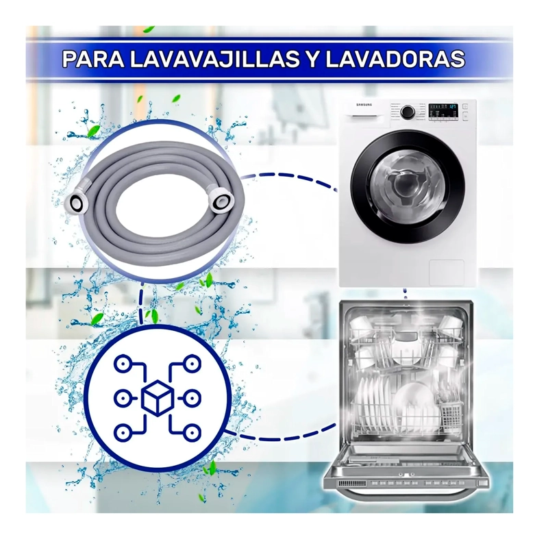 MANGUERA DE ENTRADA DE AGUA PARA LAVADORA 3MTS UNIVERSAL 3/4 - 2