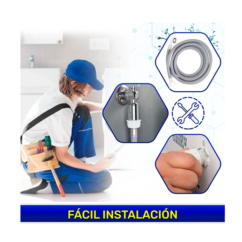 MANGUERA DE ENTRADA DE AGUA PARA LAVADORA 3MTS UNIVERSAL 3/4 - 6
