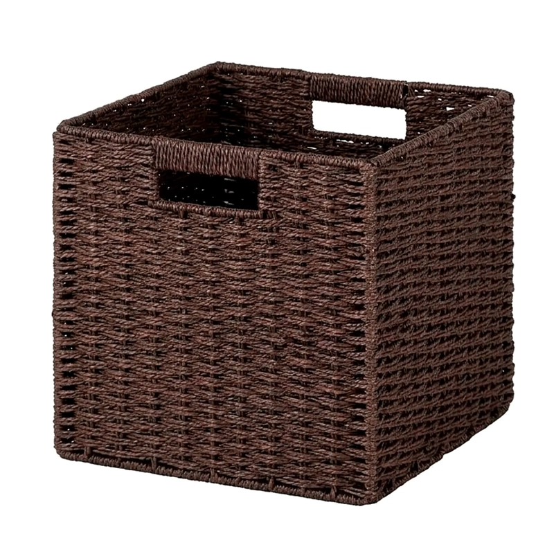 CANASTO ORGANIZADOR DE MIMBRE DE CUERDA DE PAPEL 32X32X32 - 1