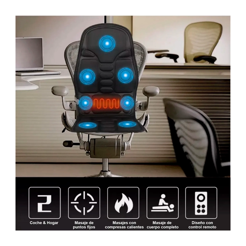 ASIENTO MASAJEADOR COJIN MASAJE ESPALDA AUTO, CASA U OFICINA - 2