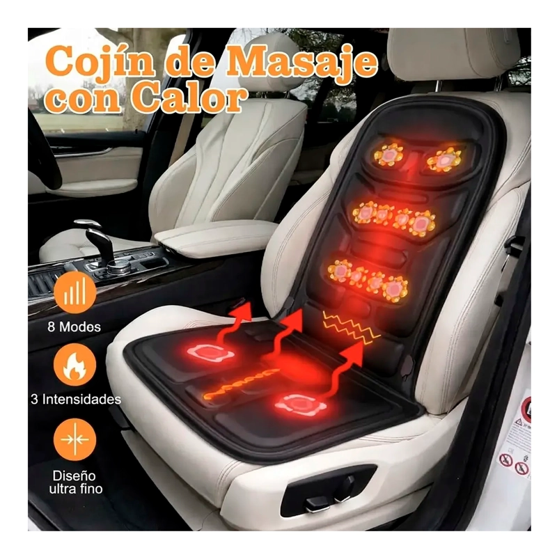 ASIENTO MASAJEADOR COJIN MASAJE ESPALDA AUTO, CASA U OFICINA - 4