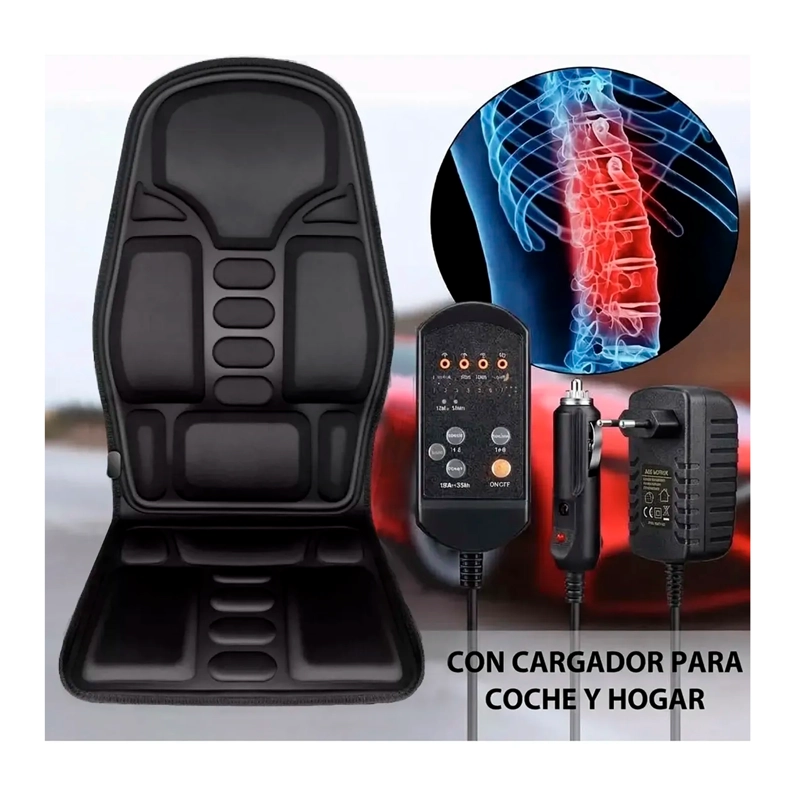 ASIENTO MASAJEADOR COJIN MASAJE ESPALDA AUTO, CASA U OFICINA - 5