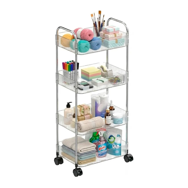 CARRITO ORGANIZADOR 4 NIVELES CON RUEDAS MULTIUSO ACRILICO - 1