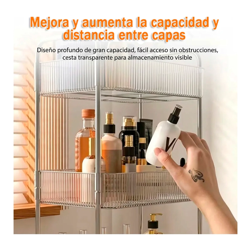 CARRITO ORGANIZADOR 4 NIVELES CON RUEDAS MULTIUSO ACRILICO - 3