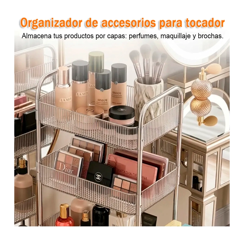CARRITO ORGANIZADOR 4 NIVELES CON RUEDAS MULTIUSO ACRILICO - 4