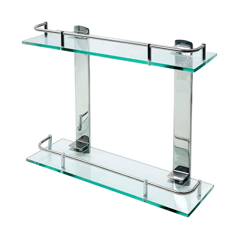 ORGANIZADOR REPISA DE BAÑO 2 NIVELES ESTANTE DE VIDRIO DUCHA - 1