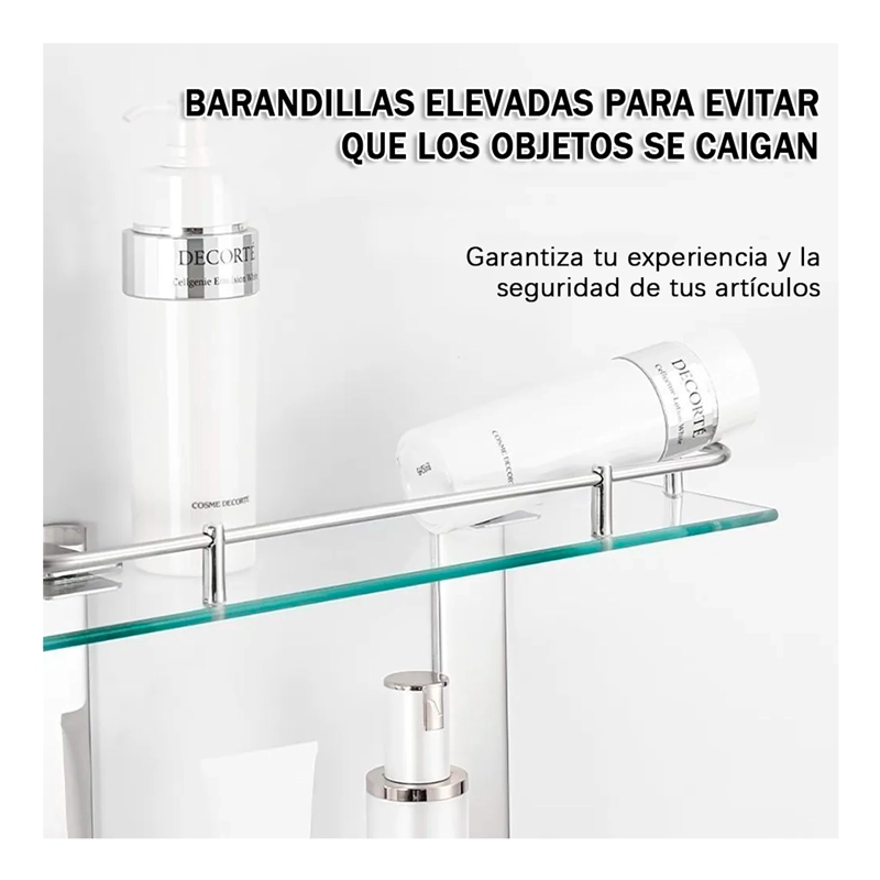 ORGANIZADOR REPISA DE BAÑO 2 NIVELES ESTANTE DE VIDRIO DUCHA - 3