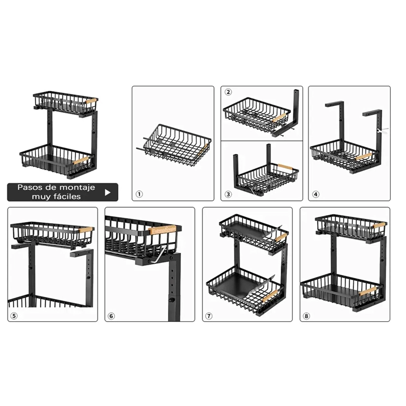 ESTANTE ORGANIZADOR MULTIUSO DE COCINA 2 NIVELES DESLIZABLE - 6