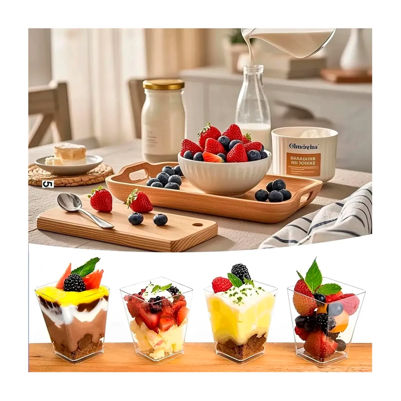 50 SET DE VASOS SHOT POSTRES POCILLOS VASOS PLASTICO 160ML - 5