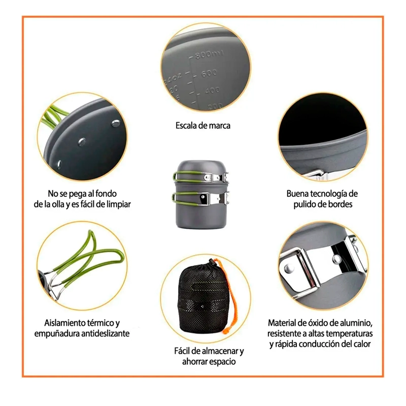 SET OLLAS KIT CAMPING 5 PIEZAS ULTRALIGERO - 4