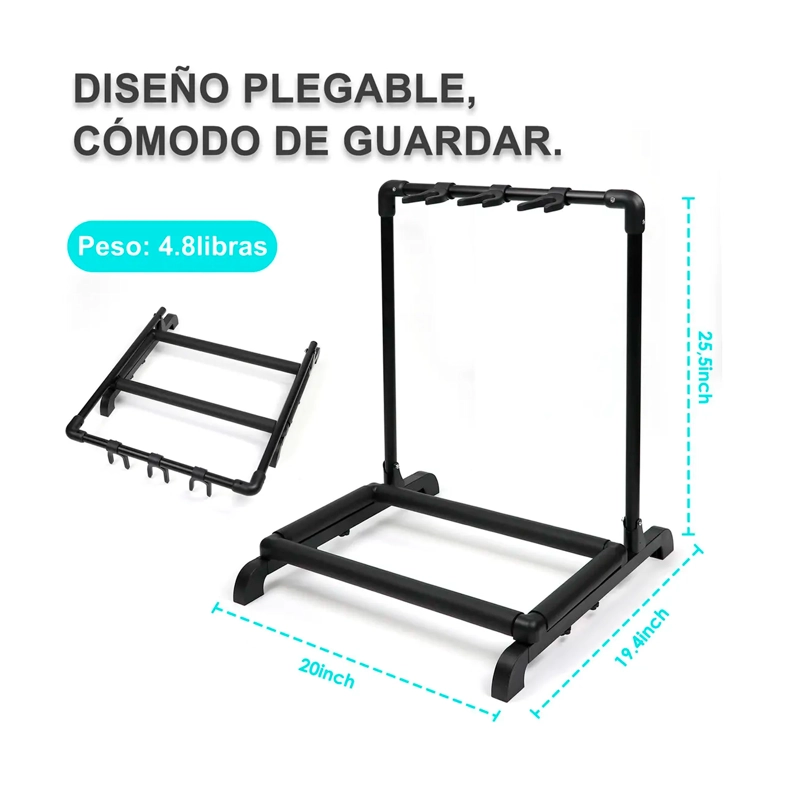 ATRIL SOPORTE TRIPLE PARA GUITARRA Y BAJO PORTATIL - 3