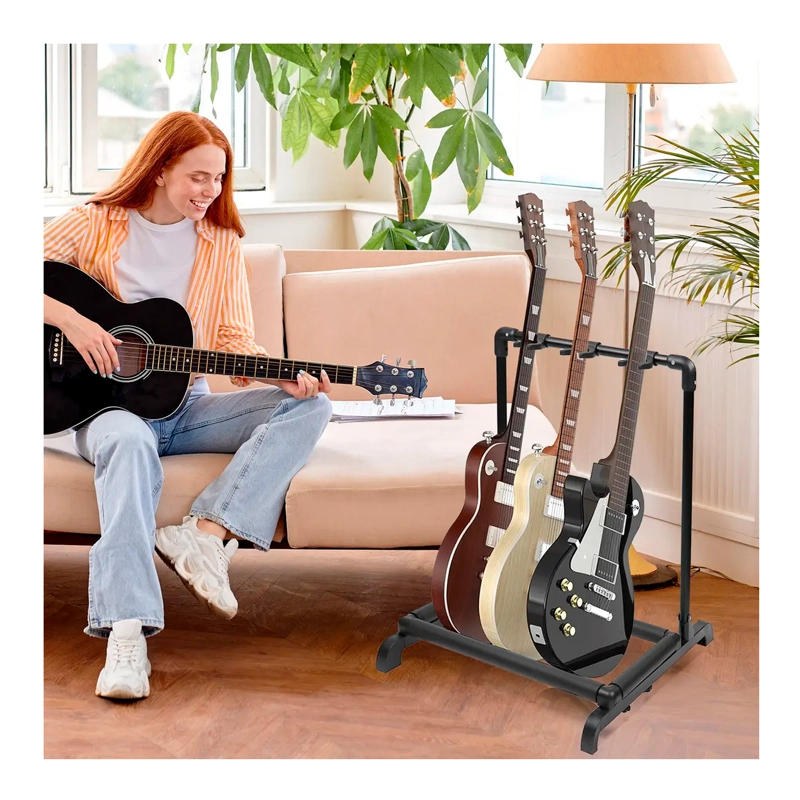 ATRIL SOPORTE TRIPLE PARA GUITARRA Y BAJO PORTATIL - 4