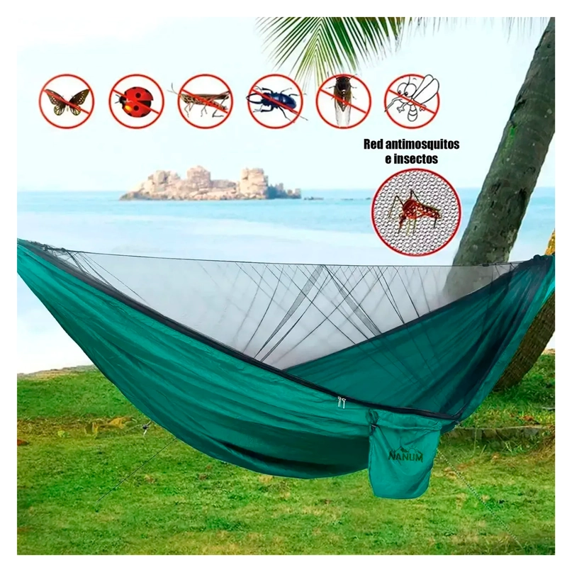 HAMACA PORTATIL DE CAMPING CON MOSQUITERO CAMUFLAJE - 2