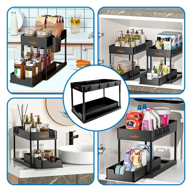 ORGANIZADOR DE COCINA ESTANTE DE ALMACENAMIENTO DE 2 NIVELES - 6