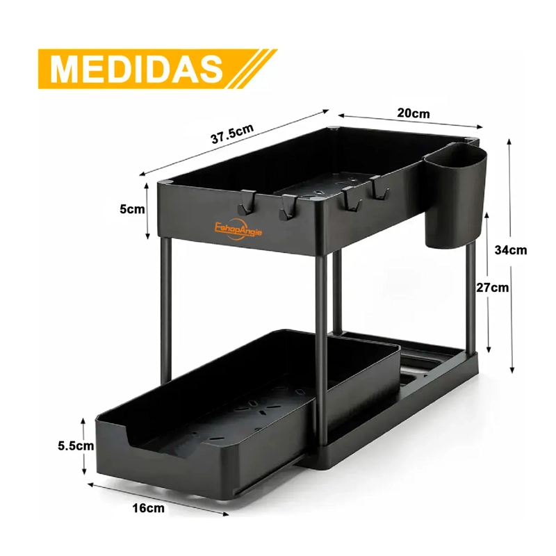ORGANIZADOR DE COCINA ESTANTE DE ALMACENAMIENTO DE 2 NIVELES - 7