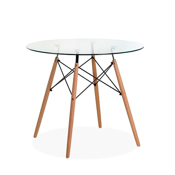 MESA EAMES VIDRIO REDONDA 100 CM - 1