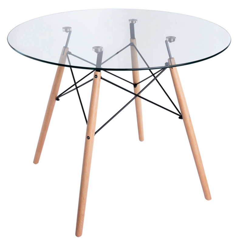 MESA EAMES VIDRIO REDONDA 100 CM - 2