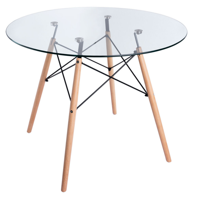 MESA EAMES VIDRIO REDONDA 100 CM - 2