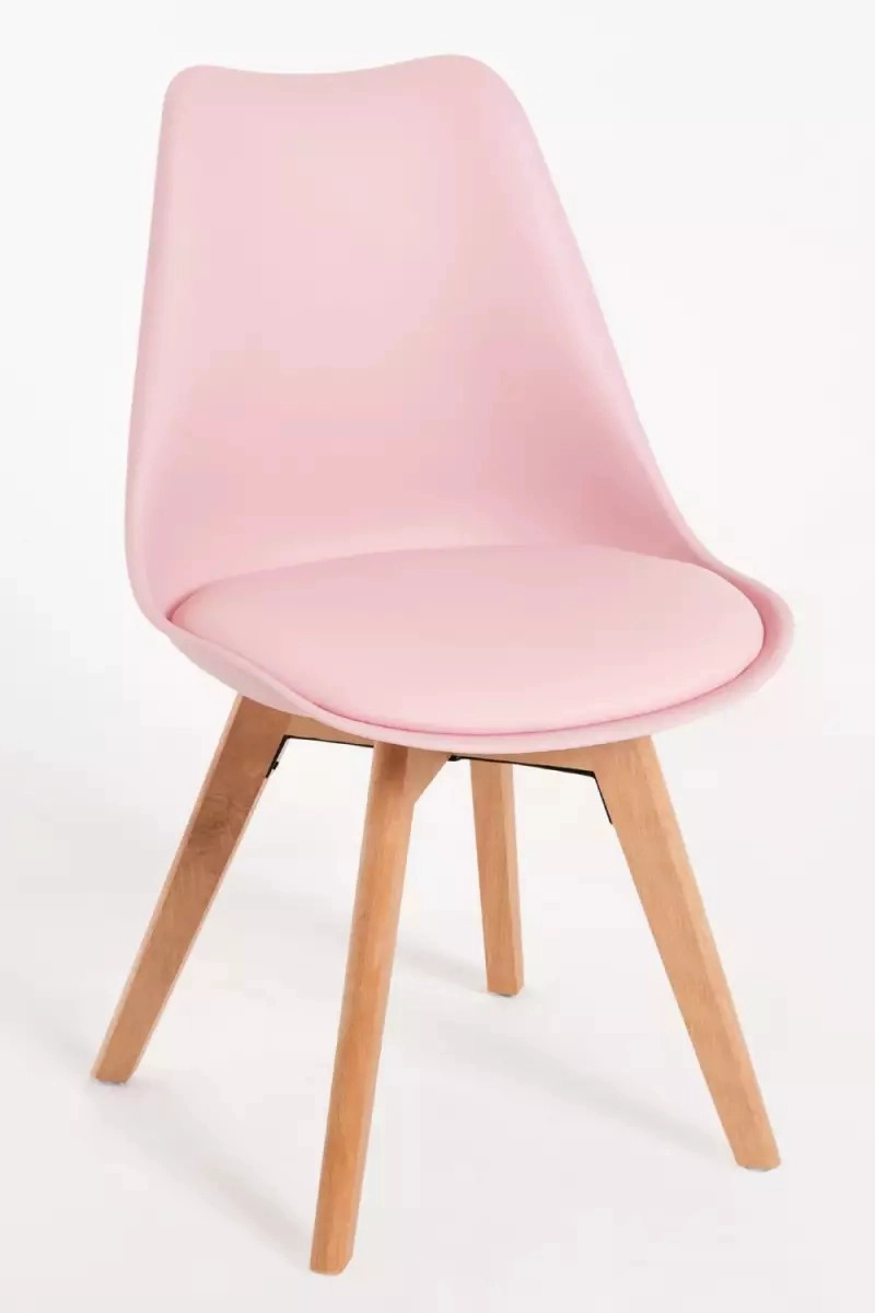 COMEDOR MESA WARWICK VIDRIO 120CM + 4 SILLAS TULIP ROSA - 3