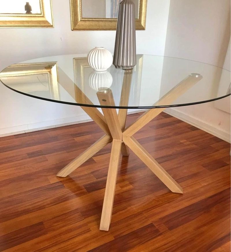 COMEDOR MESA WARWICK VIDRIO 120CM + 4 SILLAS TULIP NEGRO - 2